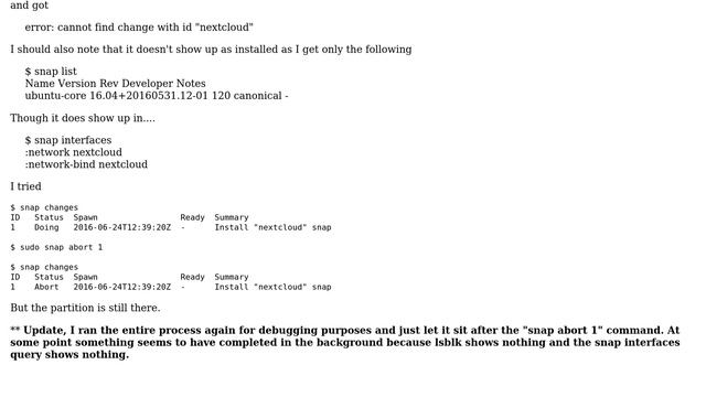 How do I remove an incomplete or broken snap installation of nextcloud on a Raspberry Pi? смотреть онлайн