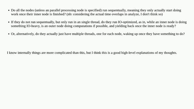 Does Postgres execute non-parallel plan nodes sequentially, IO-optimized, or in parallel threads? смотреть онлайн
