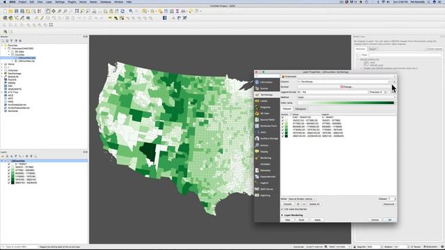 Choropleth map in QGIS смотреть онлайн