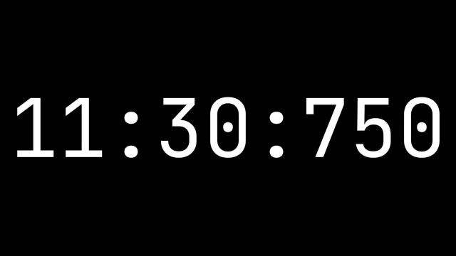 Countdown Timer 23 Minutes, 34 Seconds [23:34:000] - White On Black With Milliseconds
