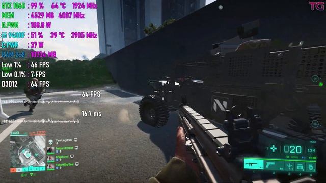 Battlefield 2042 : GTX 1060 + i5 9400F l 1080p смотреть онлайн
