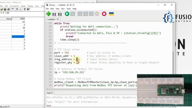 How to Read Input Register Value of Modbus TCP/IP Device in Raspberry Pi Pico W using MicroPython | смотреть онлайн