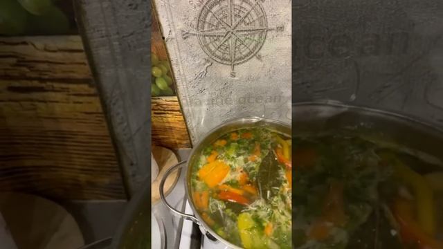 Баклажаны ? с чесноком ? #легкий суп ? с курочкой