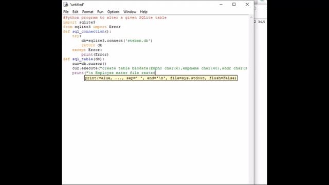 Python program to alter a given SQLite table смотреть онлайн