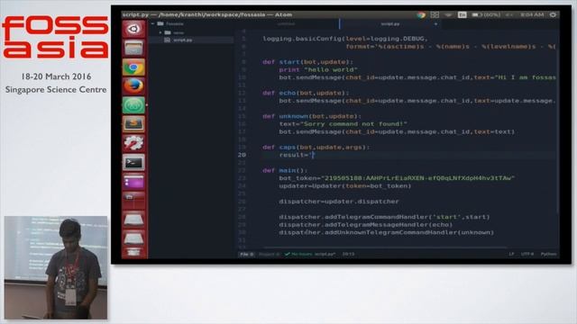 Leveraging Telegram API and nltk - Kranthi Kiran - FOSSASIA Summit 2016 смотреть онлайн