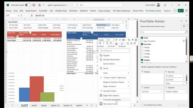 Excel'de Pivot Tablo Raporu Oluşturalım- 866.video | Ömer BAĞCI