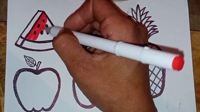 Как нарисовать фрукты для детей/How to Draw Fruits for kids/Cara Menggambar Buah untuk anak-anak смотреть онлайн