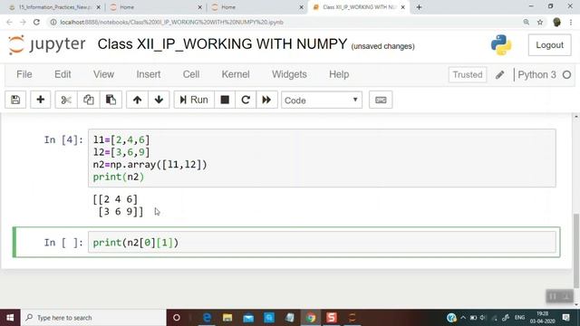 Class XII IP WORKING WITH NUMPY Part1 смотреть онлайн