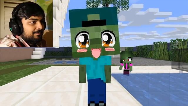 Chicken wing meme - CUTE ZOMBIE GIRL and BOY - Minecraft animation - MUTAHAR laugh смотреть онлайн