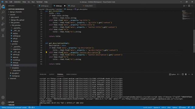 Generate link preview using beautifulsoup4 and django ||Link preview in python like telegram #pytho смотреть онлайн