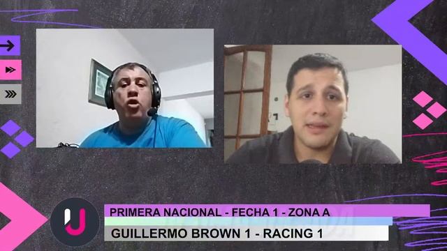GUILLERMO BROWN 1 - RACING 1 /// PRIMERA NACIONAL /// FECHA 1 /// ZONA A // RESUMEN POST PARTIDO смотреть онлайн