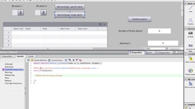 WinCC Unified V16: Acknowledge alarms over extern buttons смотреть онлайн
