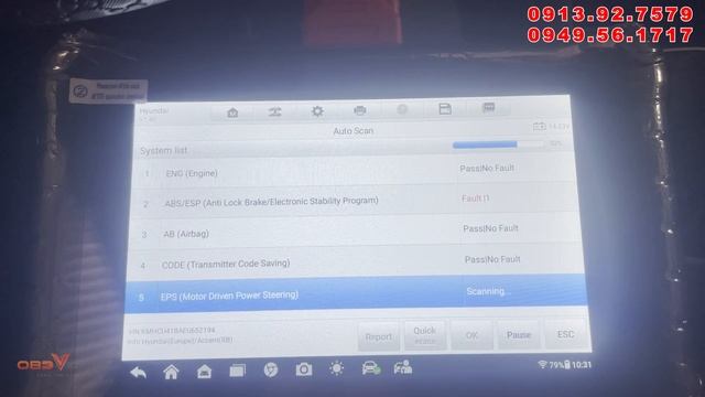 AUTEL DS 900 CODING HỘP ABS TRÊN XE HYUNDAI ACCENT 2014