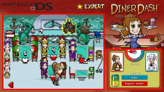 Diner Dash: Sizzle & Serve (Nintendo DS) - 1080p60 HD Walkthrough Part 6 - Seafood, Level 6 to 10 смотреть онлайн