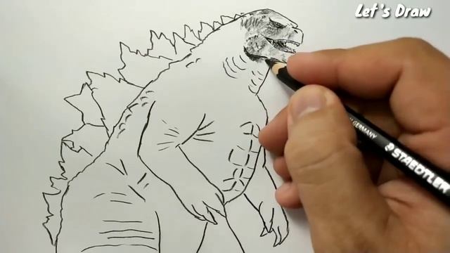 ASMR drawing godzilla / how to draw godzilla смотреть онлайн