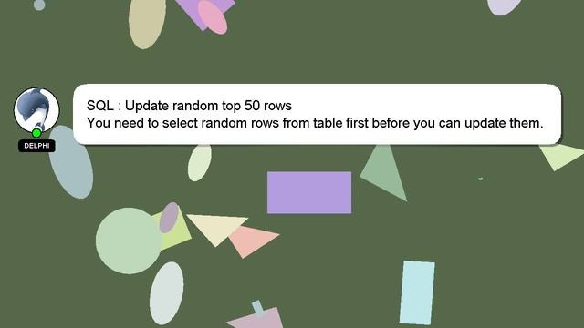 SQL : Update random top 50 rows смотреть онлайн