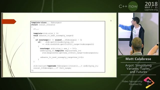 C++Now 2018: Matt Calabrese “Argot: Simplifying Variants, Tuples, and Futures” смотреть онлайн