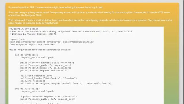 Python BaseHTTPRequestHandler: Respond with JSON смотреть онлайн
