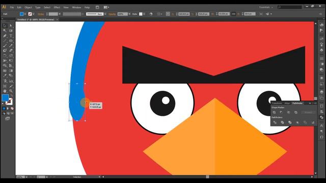 Adobe Illustrator simple ANGRY BIRD - speed art смотреть онлайн
