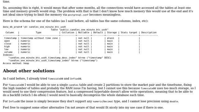 PostgreSQL database with 9000 tables continuously grow in memory usage смотреть онлайн
