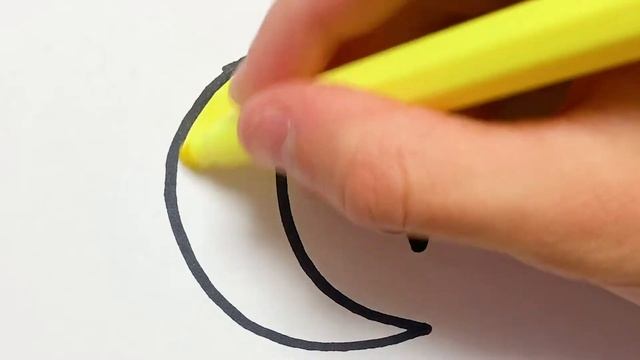 Как нарисовать Месяц - Раскраска полумесяц для детей - Рисунки Раскраски смотреть онлайн