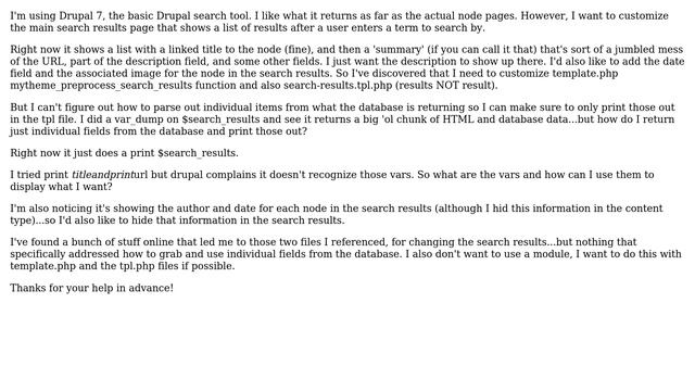 Drupal: Customizing search results page to use template.php and search-results.tpl.php смотреть онлайн