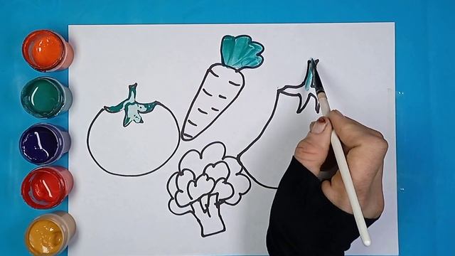 Draw vegetables for kids,Bolalar uchun oson sabzavotlar rasmini chizish,Рисуем овощи для детей смотреть онлайн