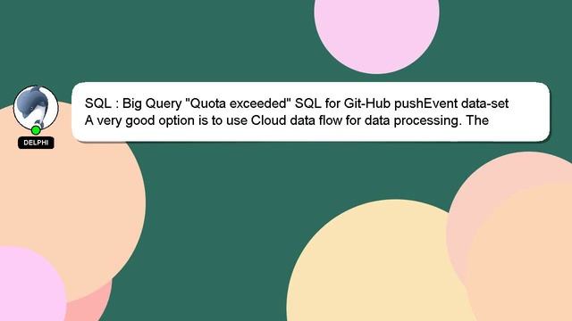 SQL : Big Query "Quota exceeded" SQL for Git-Hub pushEvent data-set смотреть онлайн