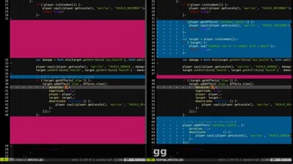 Using vimdiff as your git diff tool.