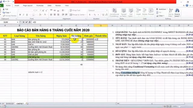 [HUTECH] Module 1 - Excel nâng cao - Đề số 11 - Câu 8 смотреть онлайн