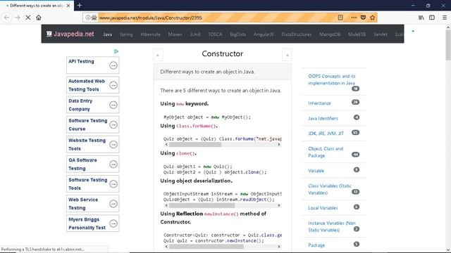 Different ways to create an object in Java.
| javapedia.net смотреть онлайн