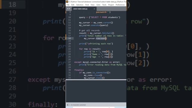 Effortless MySQL Data Fetching using Python | #shortvideo #viral смотреть онлайн
