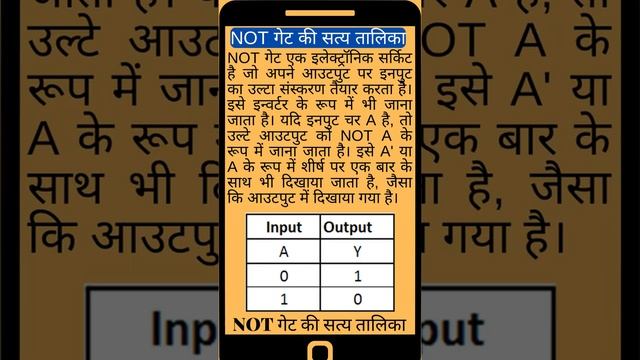 NOT गेट परिचय (NOT Gate) | NOT Gate Through Transistor | NOT गेट की सत्य तालिका | Truth Table #gate