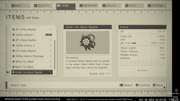 Nier Automata Nintendo Switch Portable Mode Direct Recording - 2 Hours of Gameplay | No Commentary