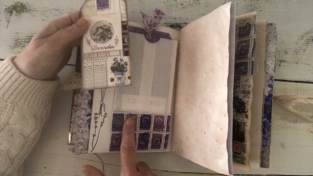 Lavender Themed Handmade Junk Journal Flip-Through - SOLD! смотреть онлайн