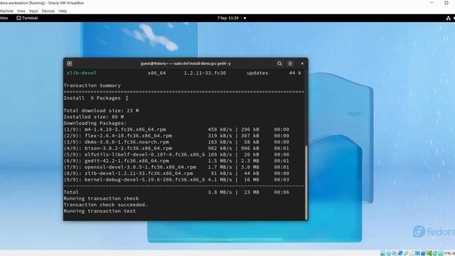 Initial setup of Fedora Workstation 36 after installation as a Virtual Machine in VirtualBox 6.1.x смотреть онлайн