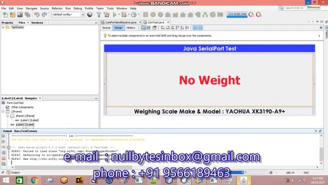 SerialPort Communication in JAVA (Read Weight from weighing scale "YAOHUA XK3190-A9+" ) смотреть онлайн