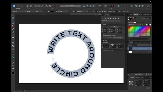 How to write text around circle [Affinity Designer] смотреть онлайн