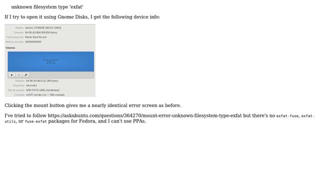 Mount error: "unknown filesystem type 'exfat'" смотреть онлайн