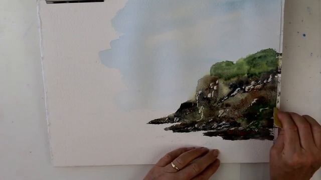 How To Paint CLIFFS and ROCKS In WATERCOLOUR. Step by Step Painting Tutorial by ANNE KERR смотреть онлайн