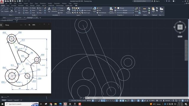 AutoCAD 2D Drafting Exercise # 59 - Basic to Advance in Hindi смотреть онлайн