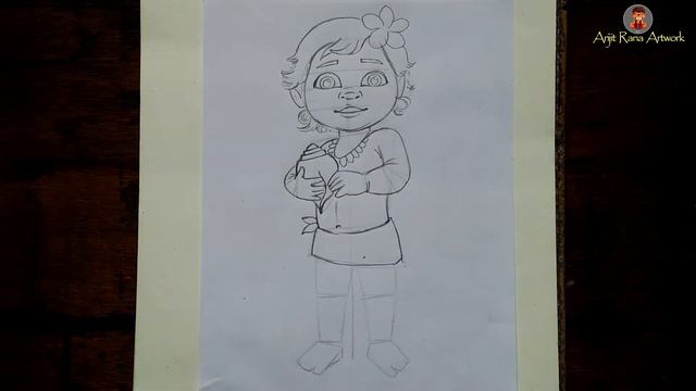 how to draw little moana character- pencil sketching drawing /anime character/#ArijitRanaArtwork смотреть онлайн