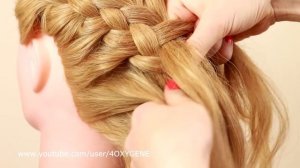 Плетение косичек. Коса из 4 прядей. How to make 4 strand braid