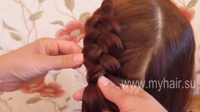 Растягивание французской косы смотреть онлайн