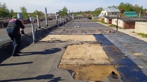 Демонтаж мягкой кровли на гараже