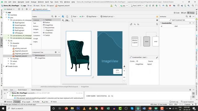 Animation with MotionLayout in Fragment in ViewPager2 in Android Studio 4.0 | Sofa Chair Selection смотреть онлайн
