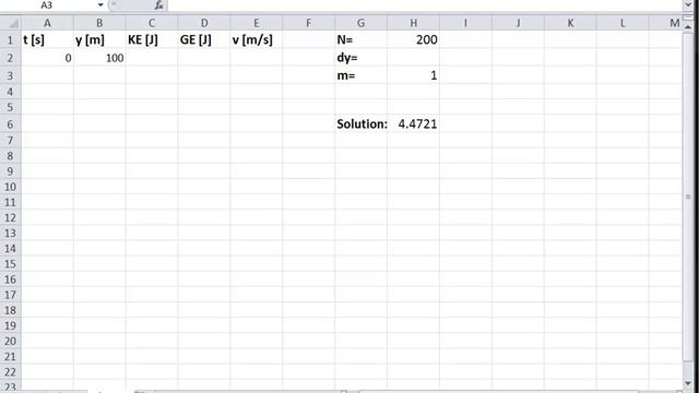 Numerical Simulation of a Falling Object using Excel смотреть онлайн