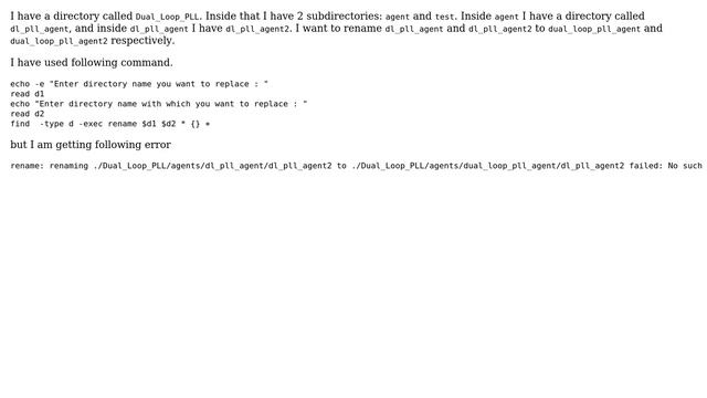 Unix & Linux: Rename a directory and subdirectory inside a directory having same name смотреть онлайн