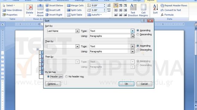 Sort the data of the table firstly by Last Name and then by Name in ascending order. Then, in... смотреть онлайн