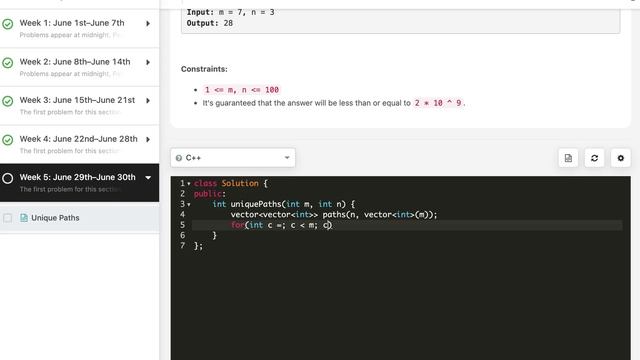 Unique Paths | LeetCode 62 | C++, Java, Python смотреть онлайн